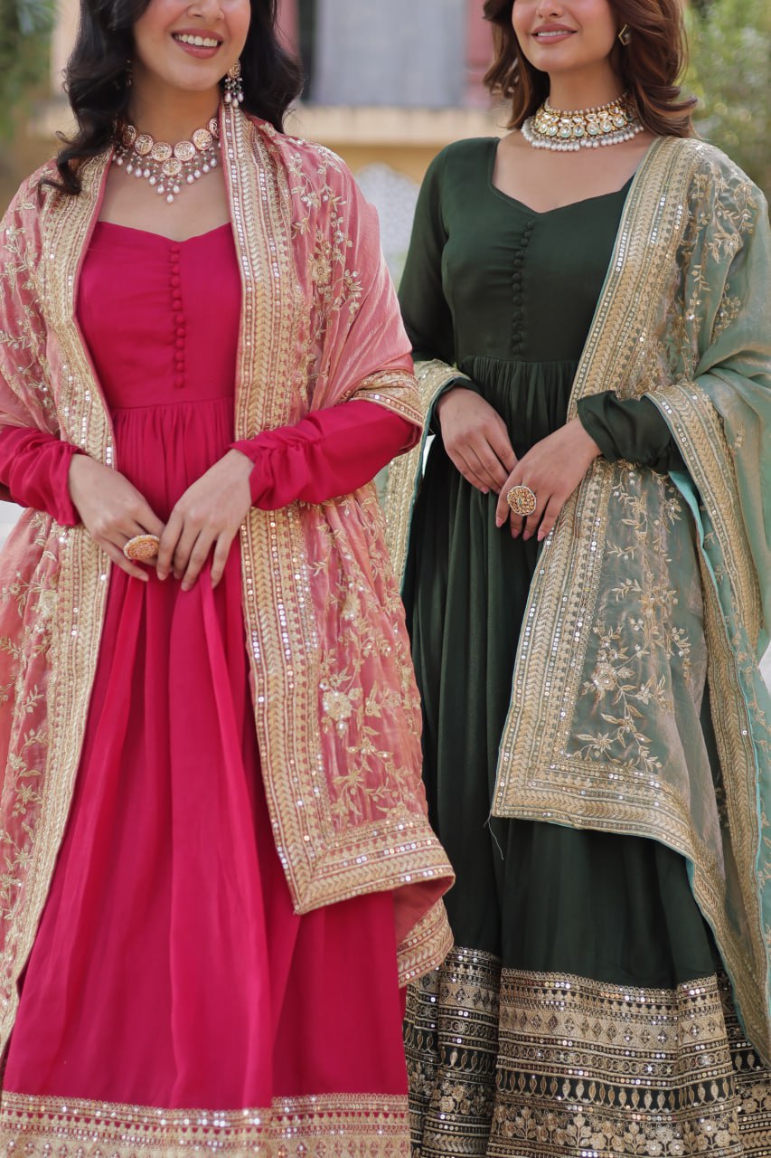 Premium Readymade Gown with Dupatta Set