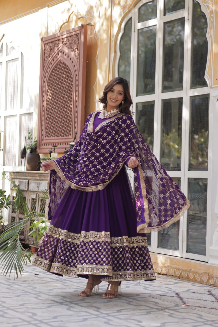 Premium Designer Readymade Gown with Dupatta Set