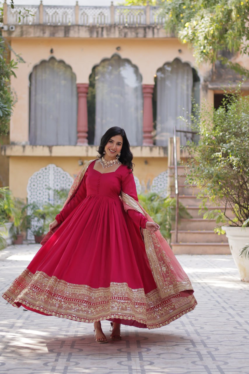 Premium Readymade Gown with Dupatta Set