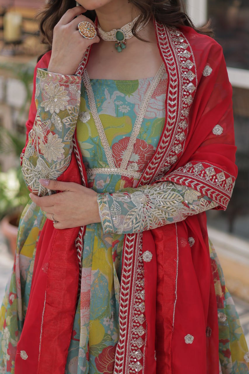 Premium Alia Cut Readymade Gown with Dupatta Set