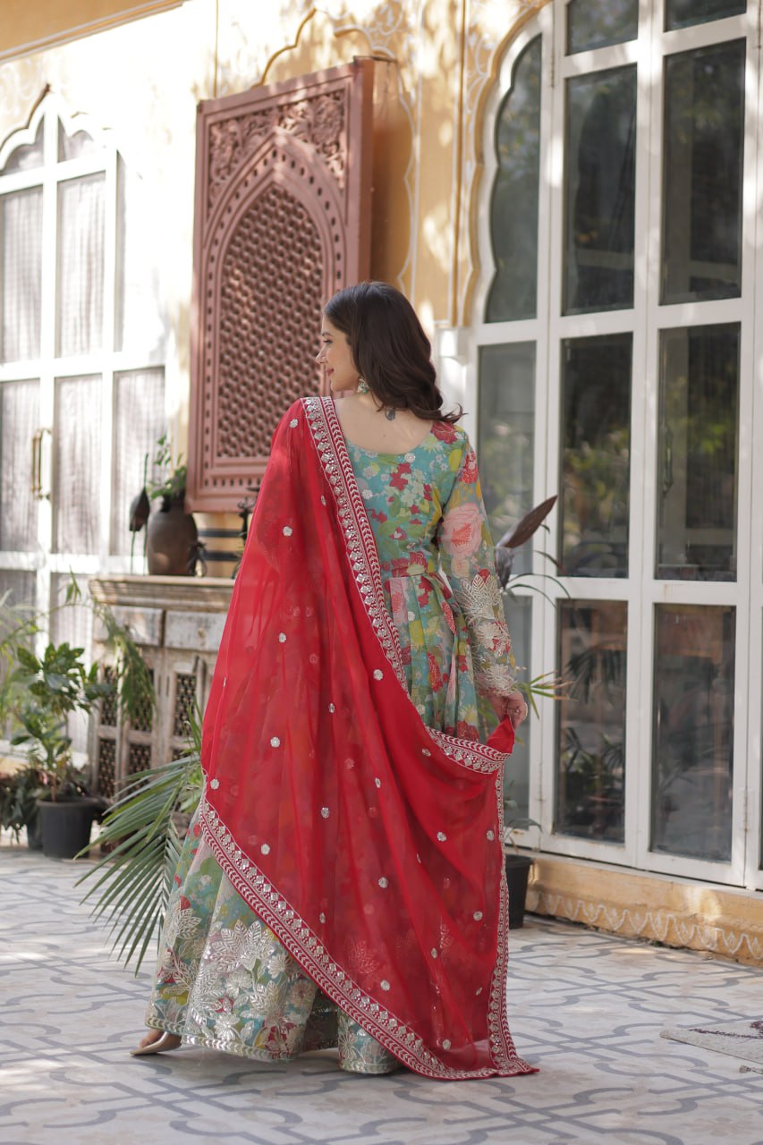 Premium Alia Cut Readymade Gown with Dupatta Set