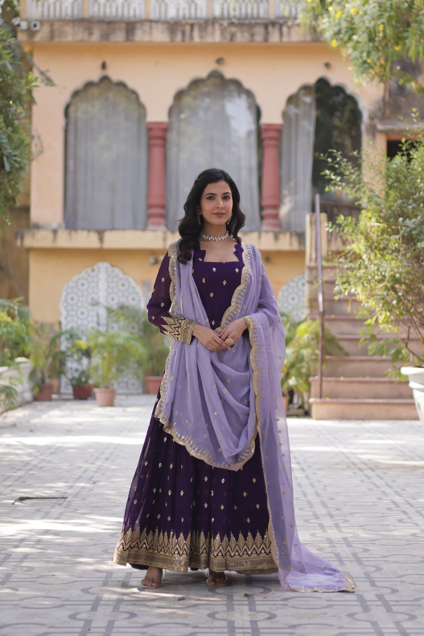 Premium Designer Readymade Gown with Dupatta Set