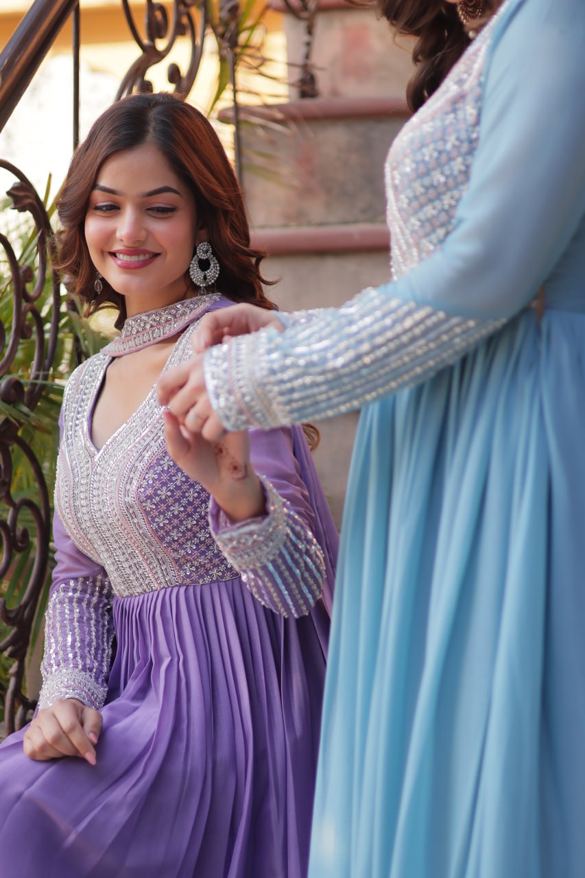Premium Designer Readymade Gown with Dupatta Set
