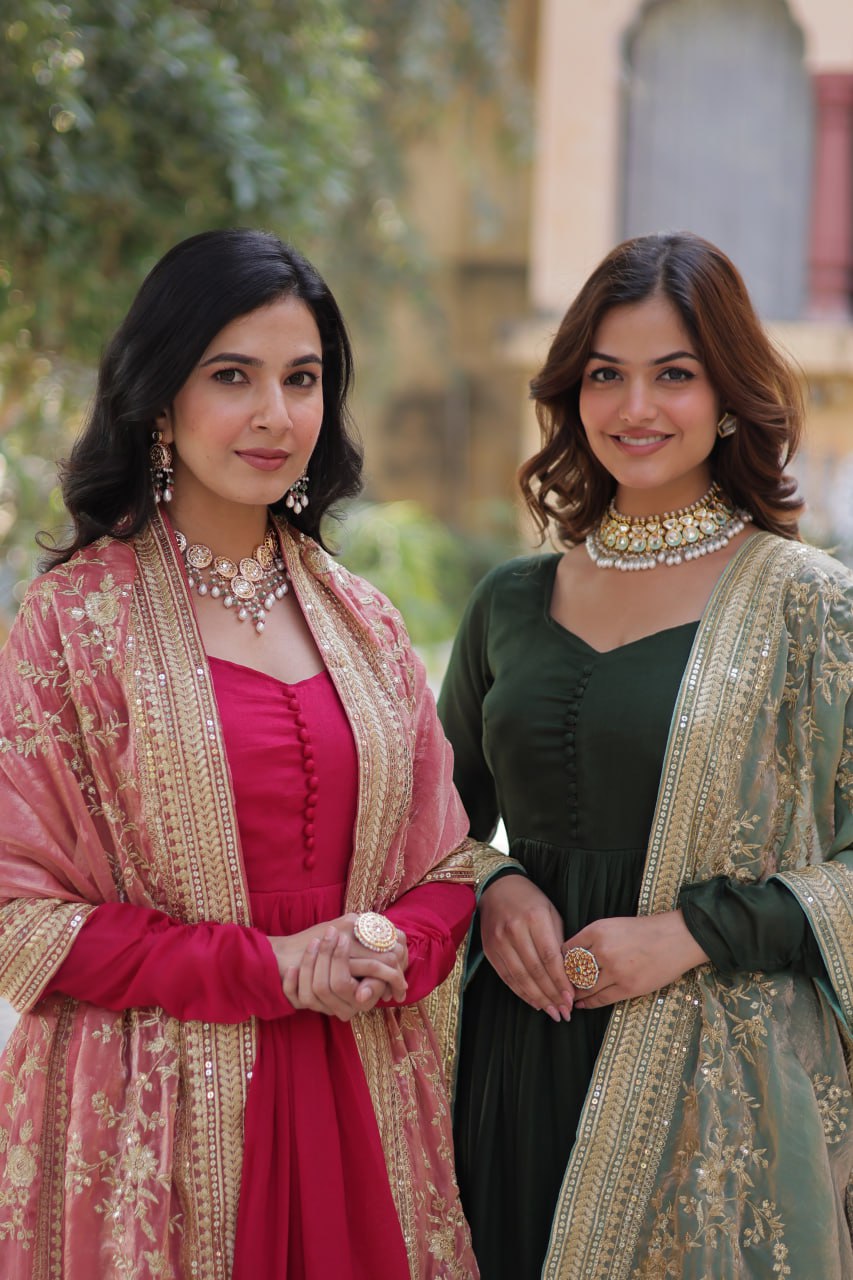 Premium Readymade Gown with Dupatta Set