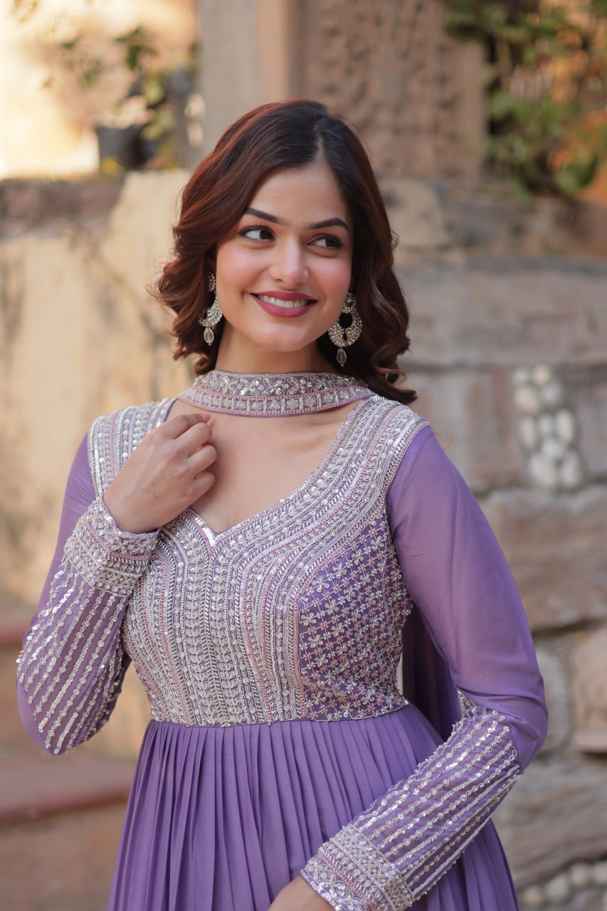 Premium Designer Readymade Gown with Dupatta Set