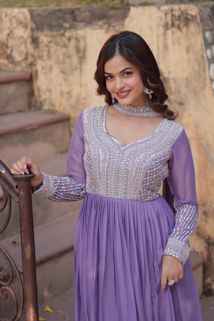 Premium Designer Readymade Gown with Dupatta Set