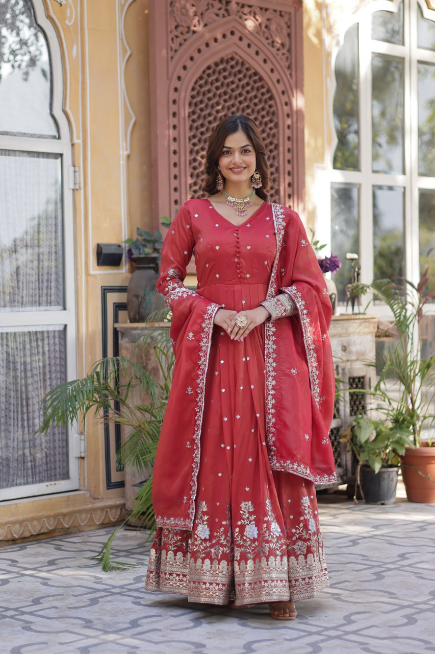 Premium Readymade Gown with Dupatta Set