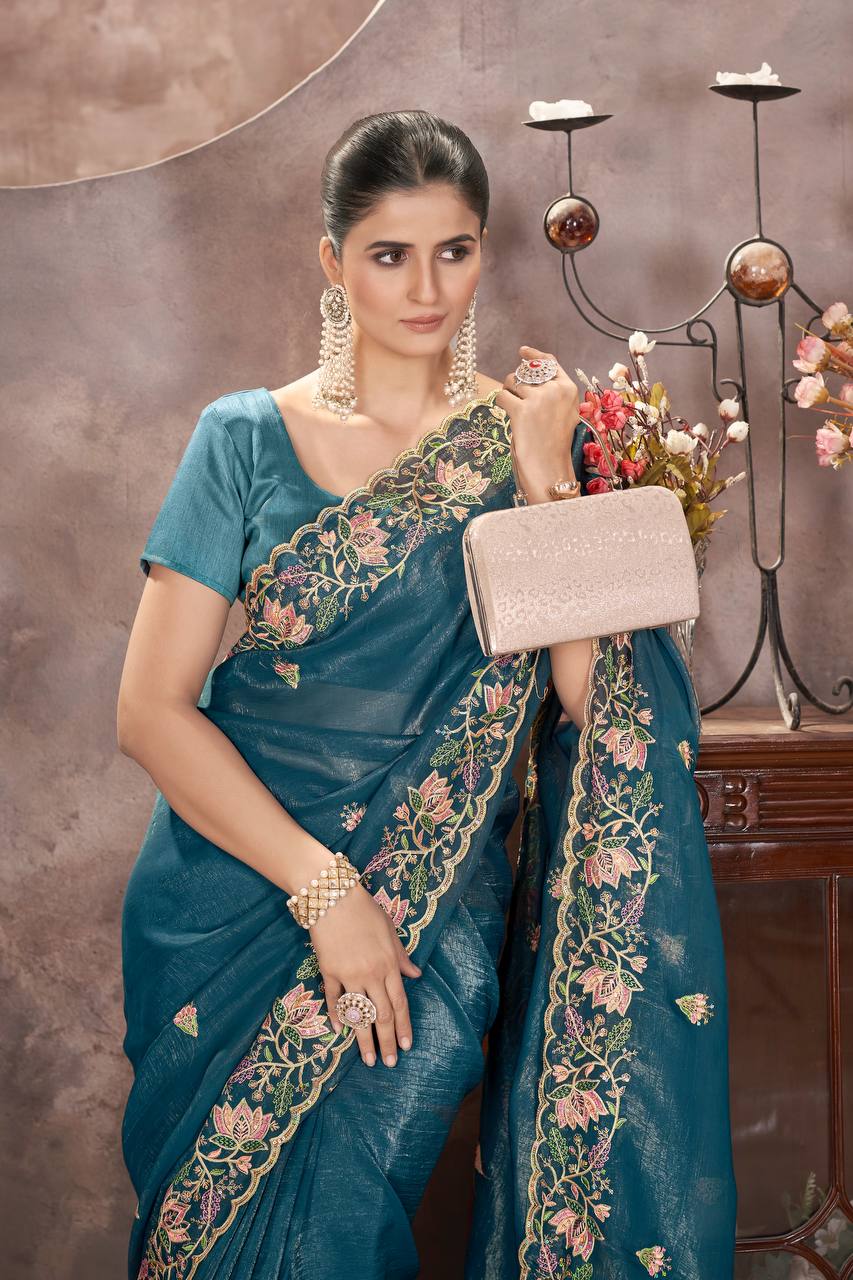 🌸GARMEX EXPORT PRESENTS ✨Premium Designer Embroidery Saree Collection.