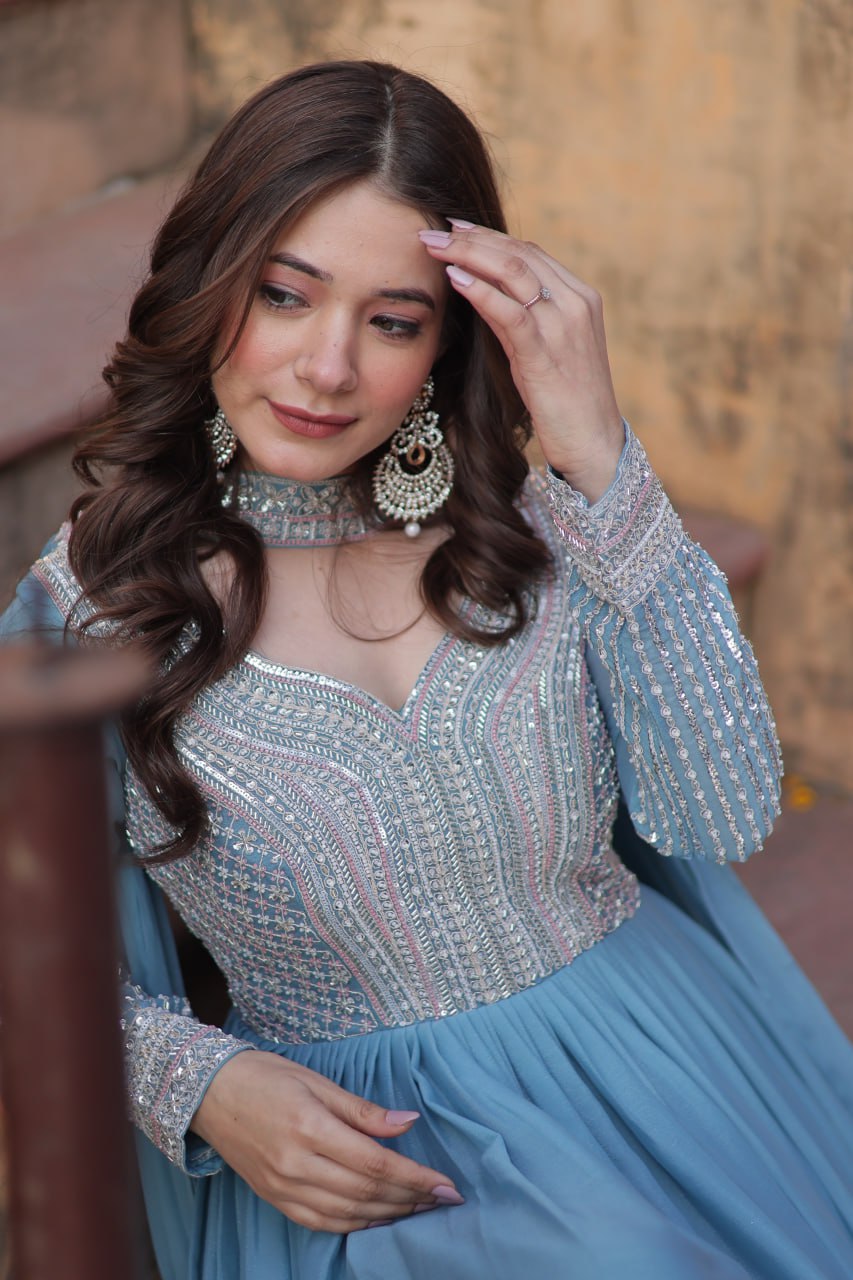 Premium Designer Readymade Gown with Dupatta Set