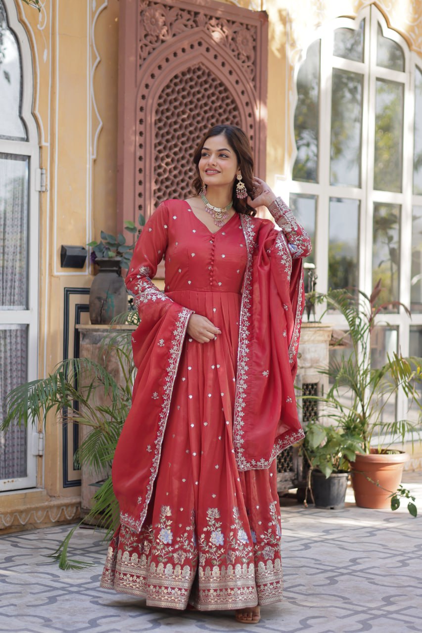 Premium Readymade Gown with Dupatta Set