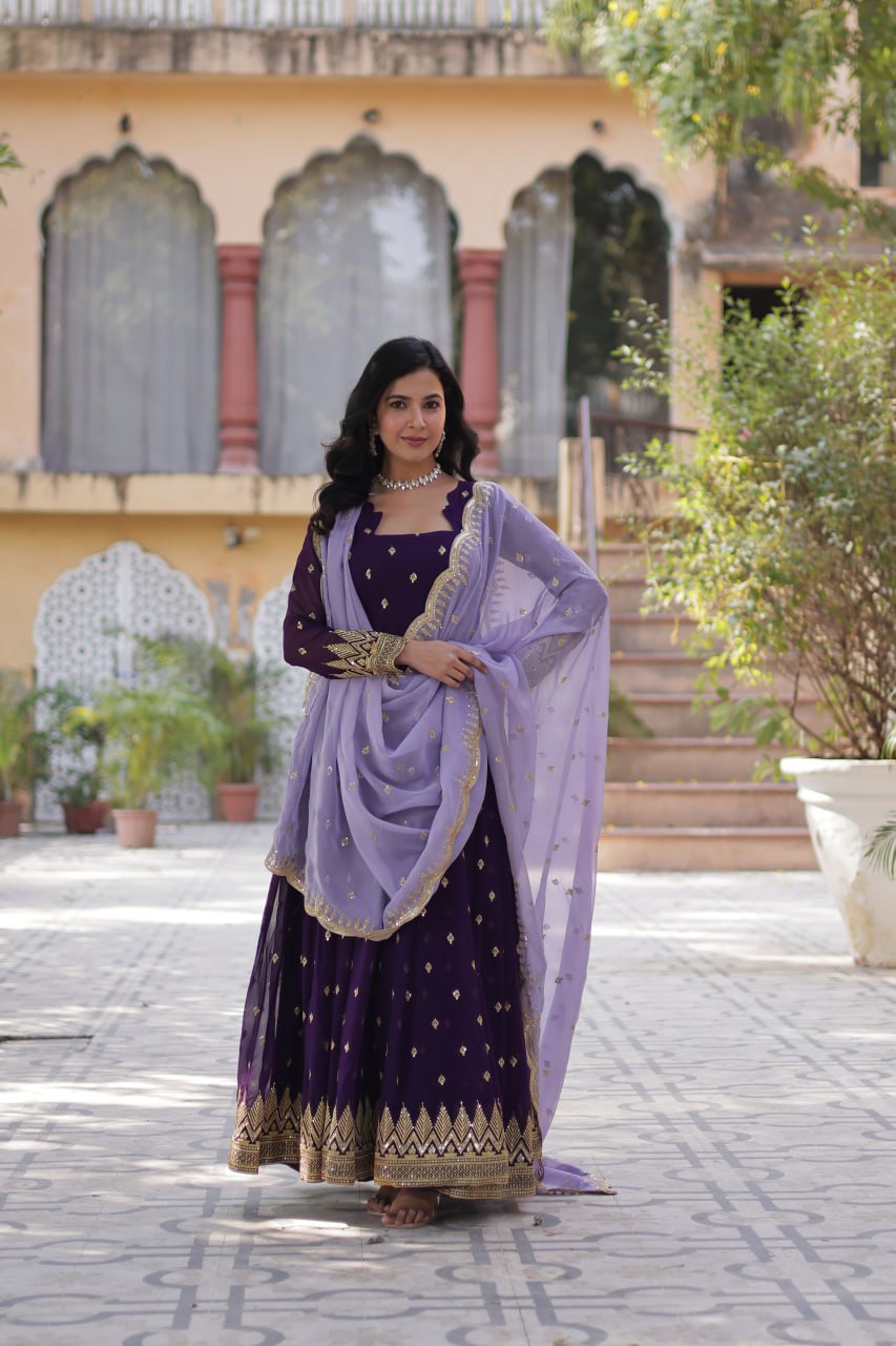 Premium Designer Readymade Gown with Dupatta Set