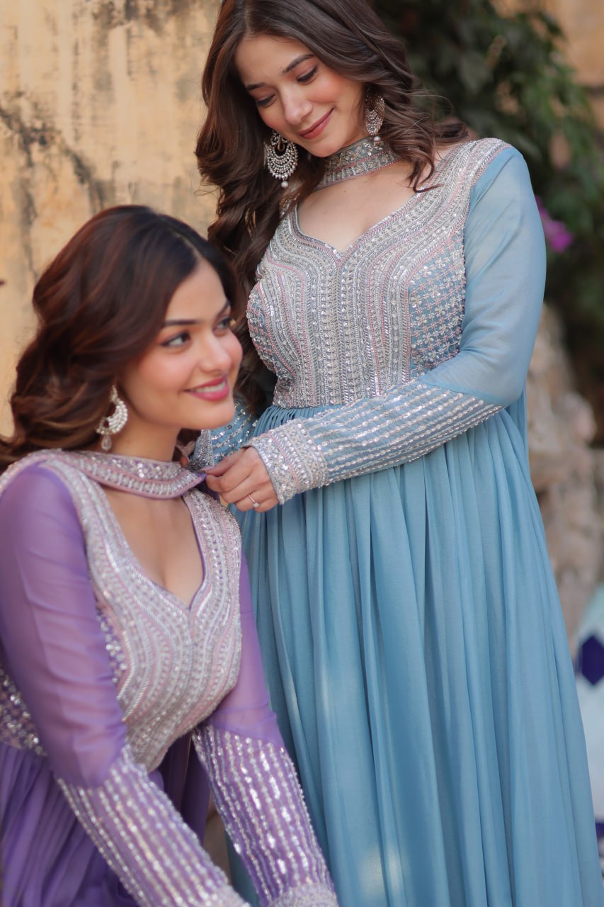 Premium Designer Readymade Gown with Dupatta Set
