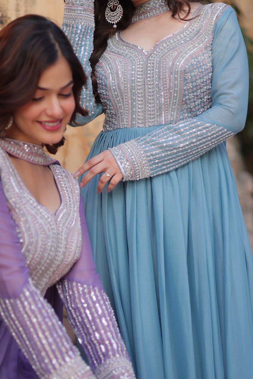 Premium Designer Readymade Gown with Dupatta Set
