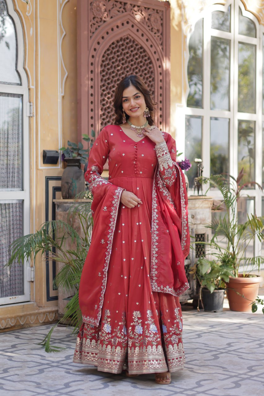 Premium Readymade Gown with Dupatta Set