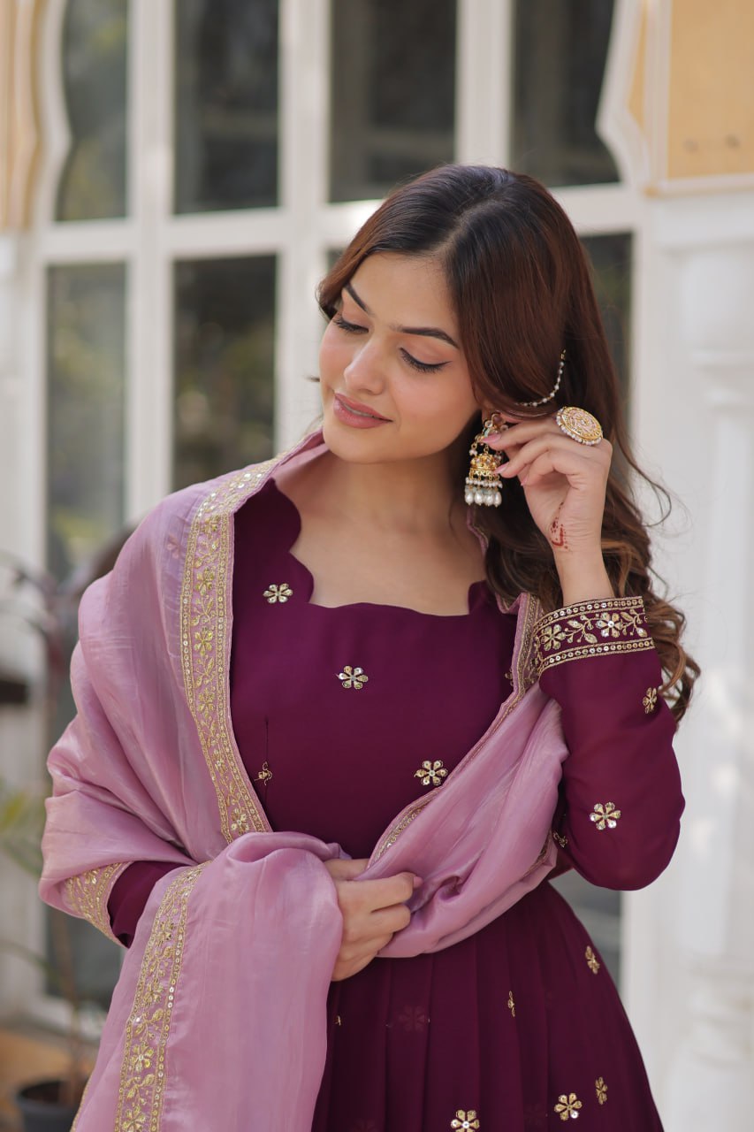 Premium Designer Readymade Gown with Dupatta Set