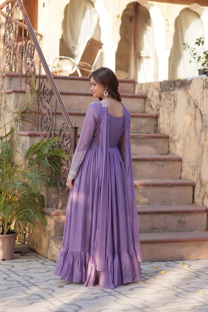 Premium Designer Readymade Gown with Dupatta Set