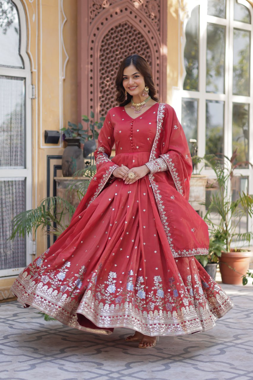 Premium Readymade Gown with Dupatta Set