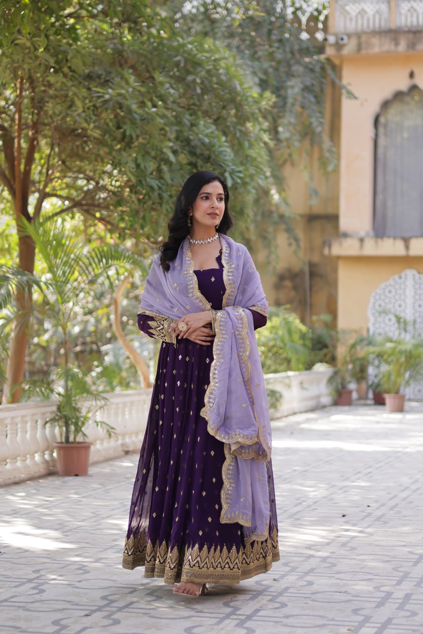 Premium Designer Readymade Gown with Dupatta Set