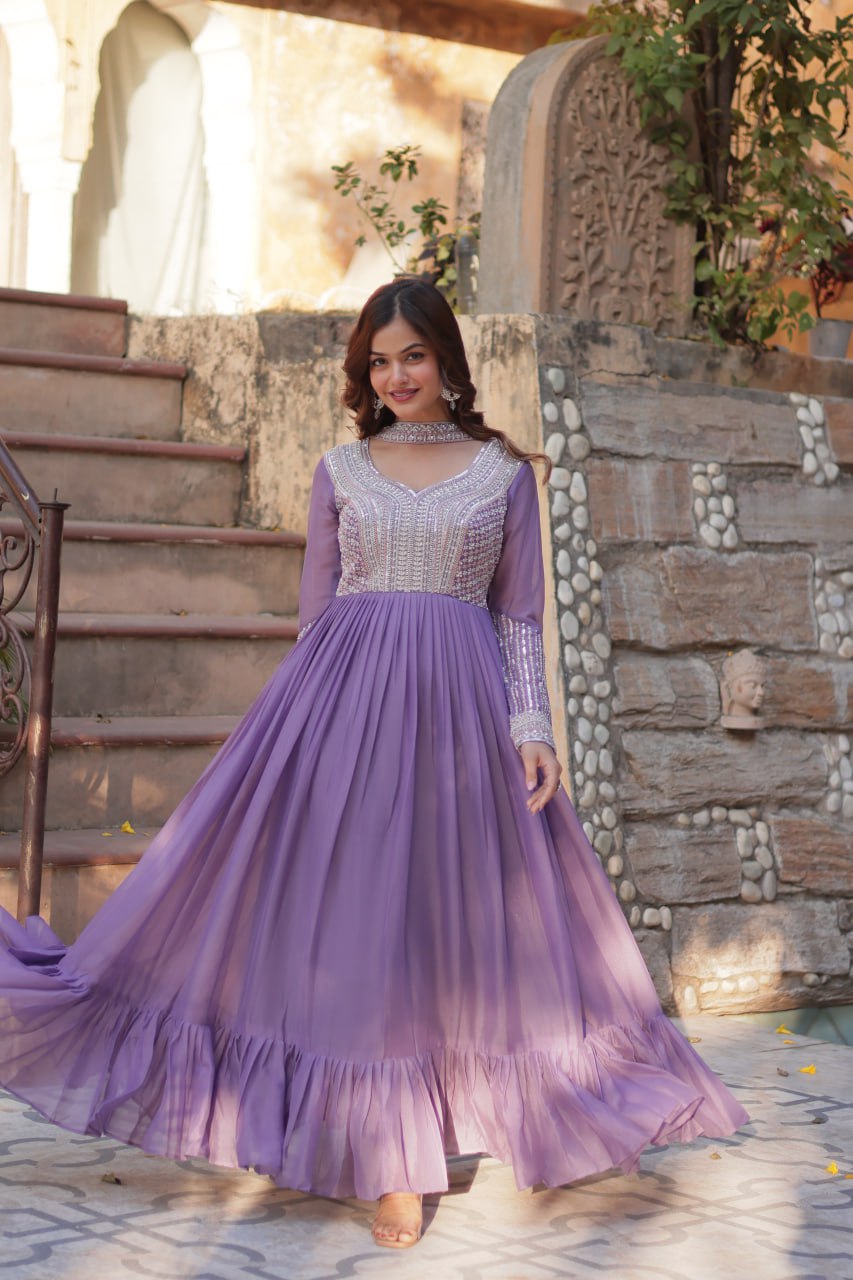 Premium Designer Readymade Gown with Dupatta Set