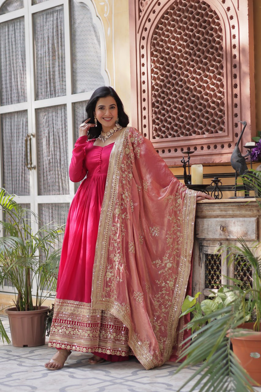Premium Readymade Gown with Dupatta Set