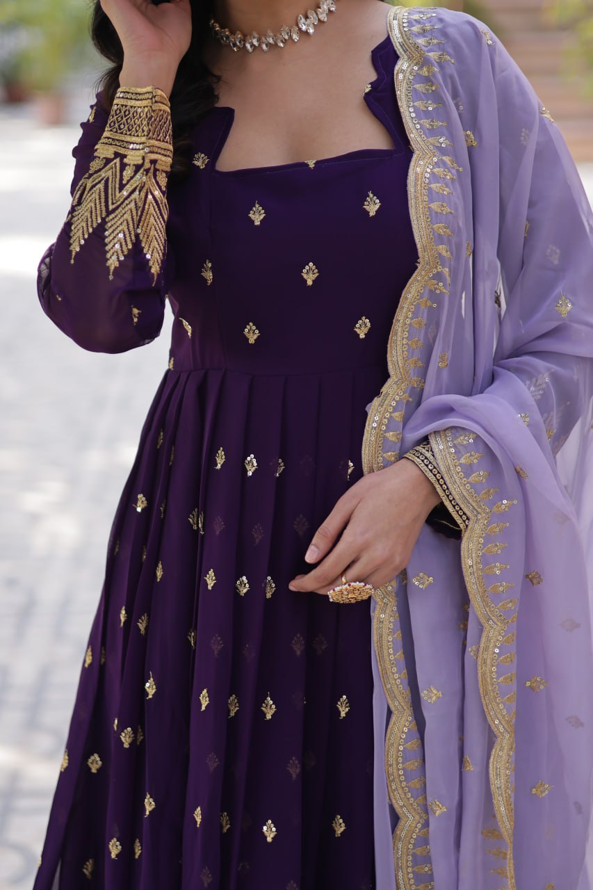 Premium Designer Readymade Gown with Dupatta Set