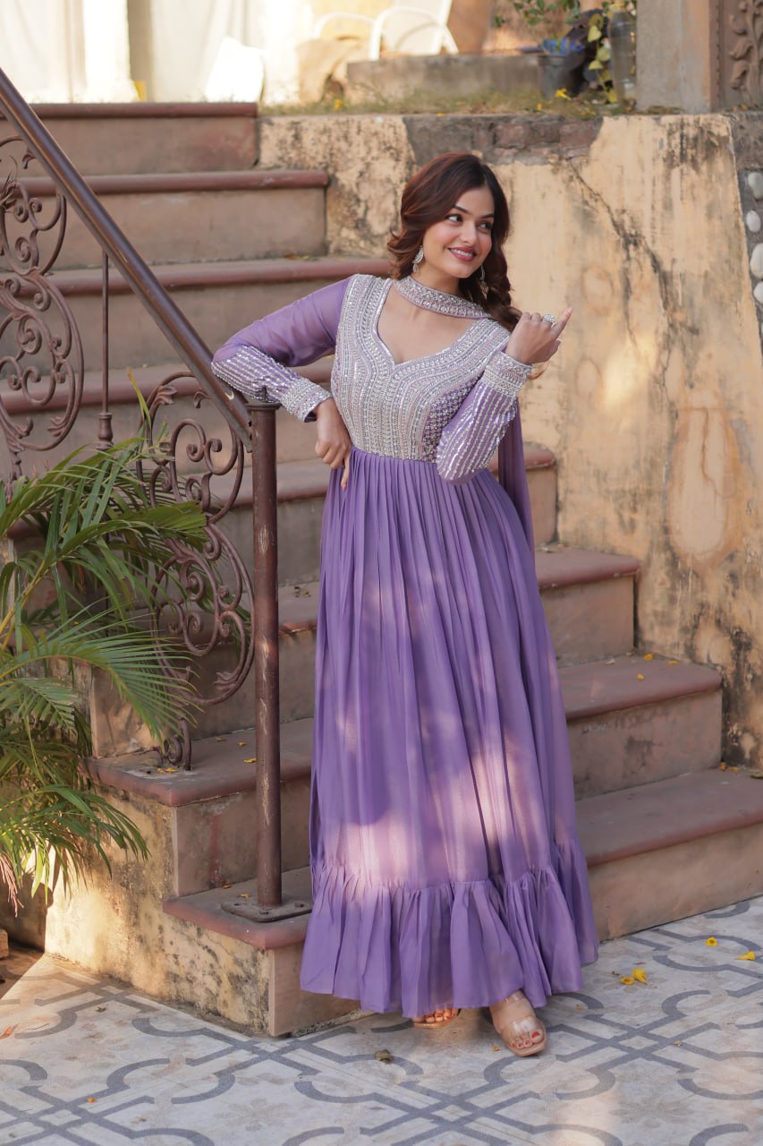 Premium Designer Readymade Gown with Dupatta Set