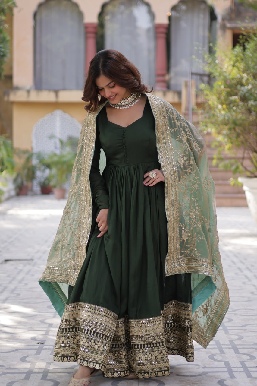 Premium Readymade Gown with Dupatta Set