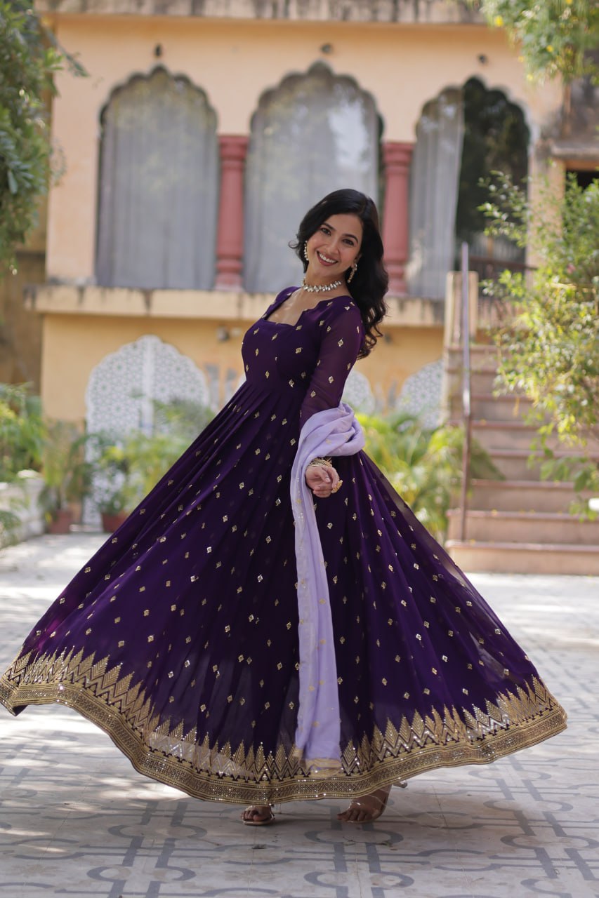 Premium Designer Readymade Gown with Dupatta Set