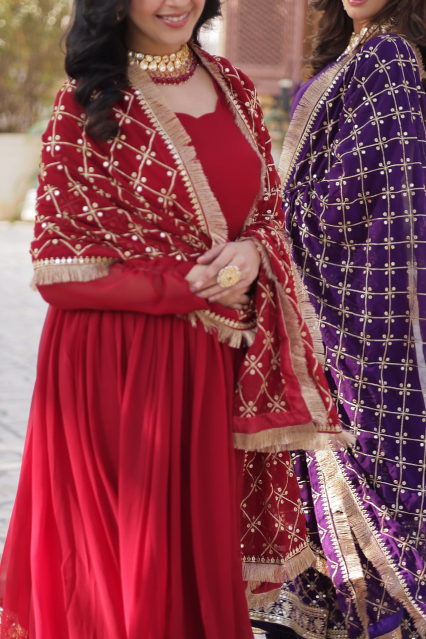 Premium Designer Readymade Gown with Dupatta Set
