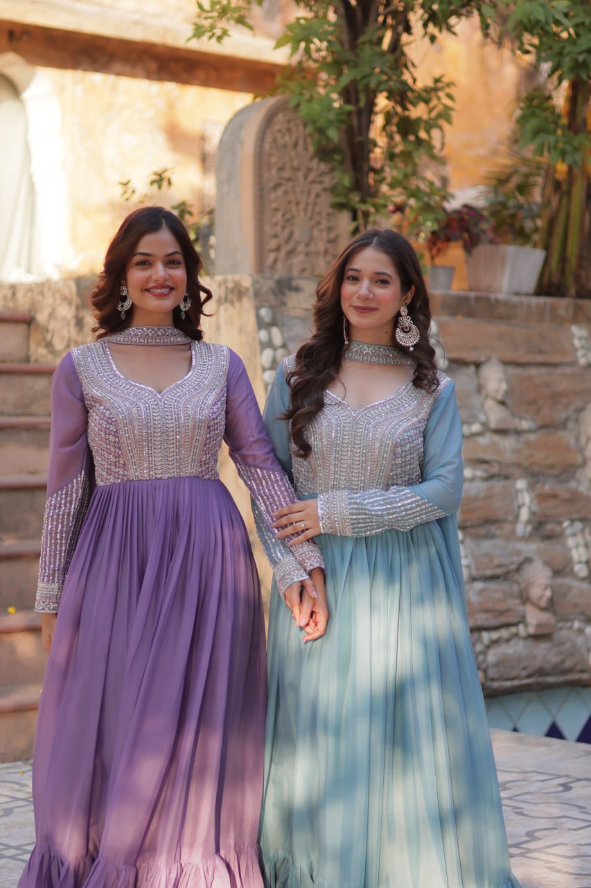 Premium Designer Readymade Gown with Dupatta Set