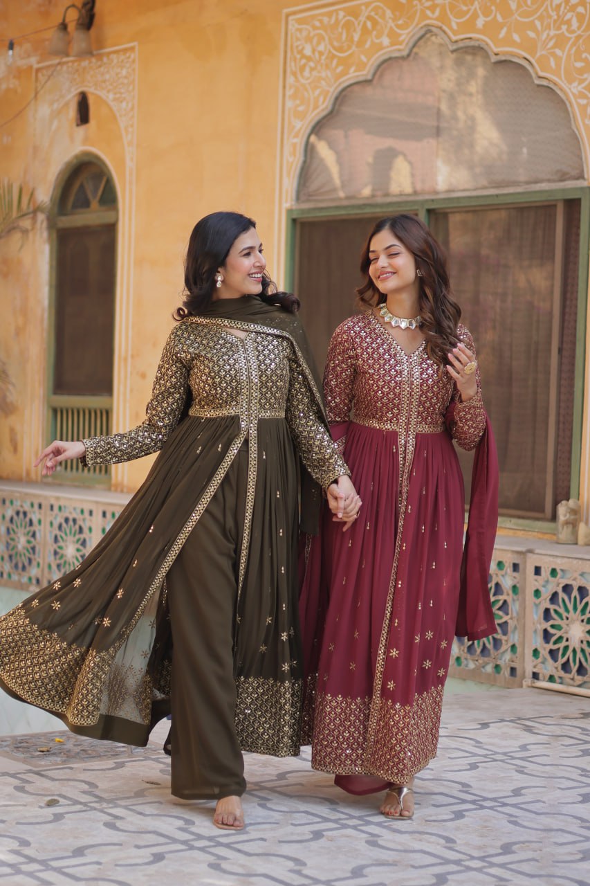 Premium Readymade Gown Collection (Top‐Bottom‐Dupatta Set)