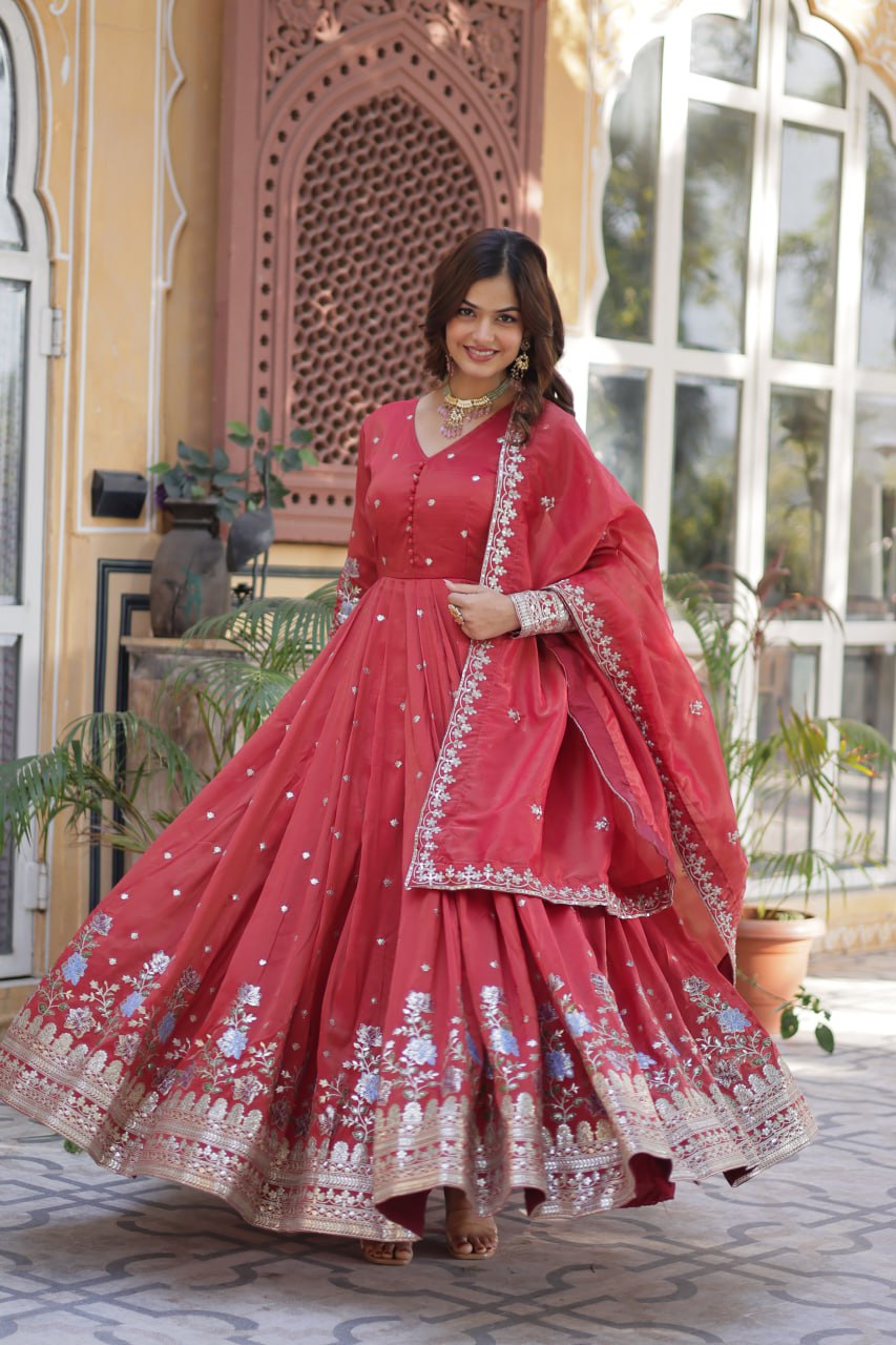Premium Readymade Gown with Dupatta Set