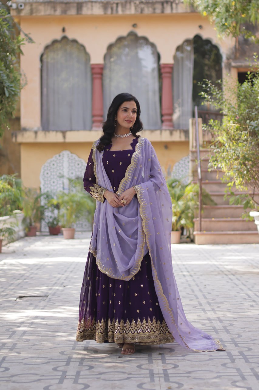 Premium Designer Readymade Gown with Dupatta Set