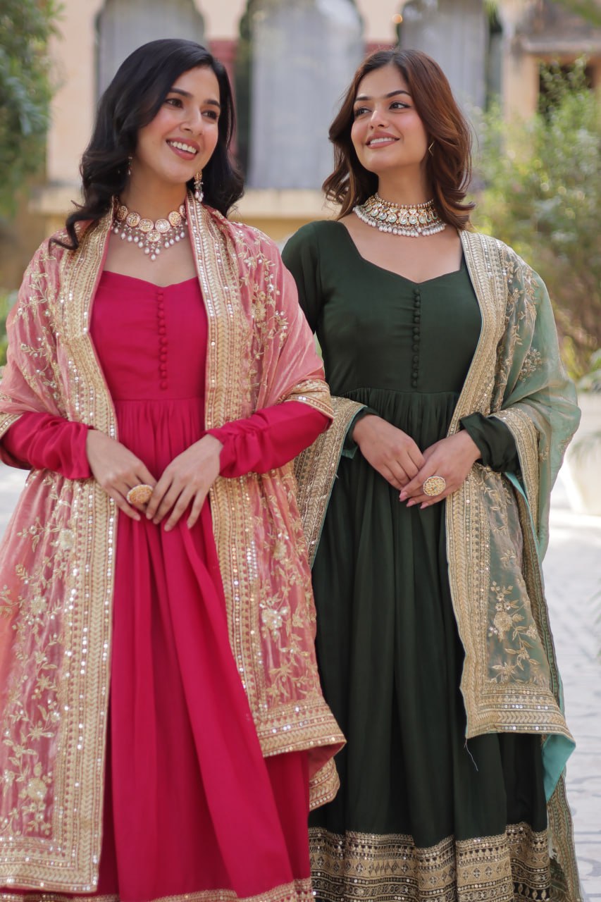 Premium Readymade Gown with Dupatta Set