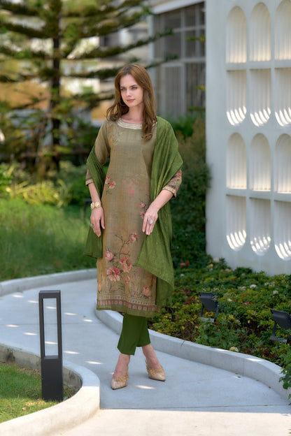 Elegant Straight Kurti Pant Dupatta Set | Garmex Export