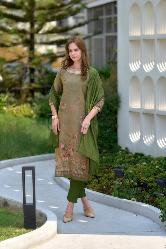 Elegant Straight Kurti Pant Dupatta Set | Garmex Export