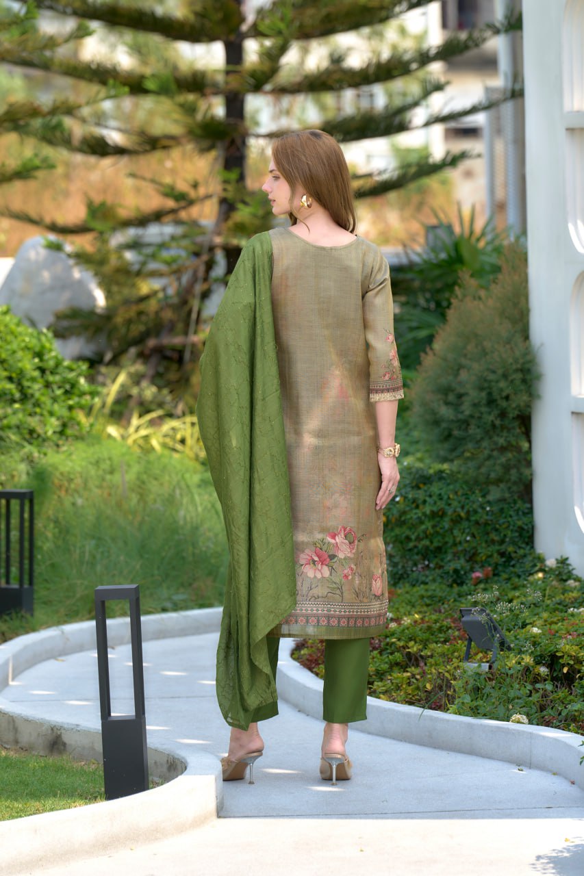 Elegant Straight Kurti Pant Dupatta Set | Garmex Export