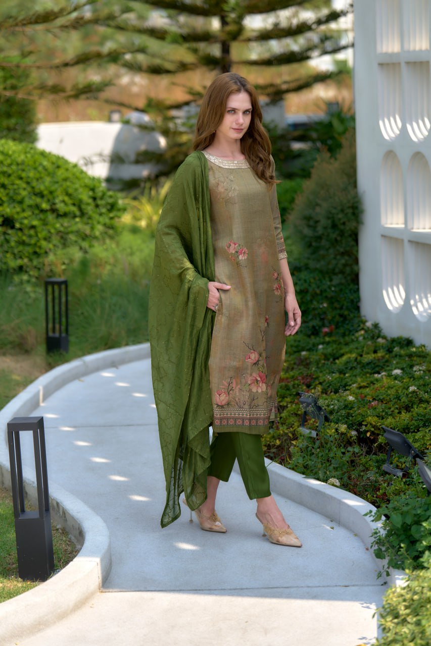 Elegant Straight Kurti Pant Dupatta Set | Garmex Export