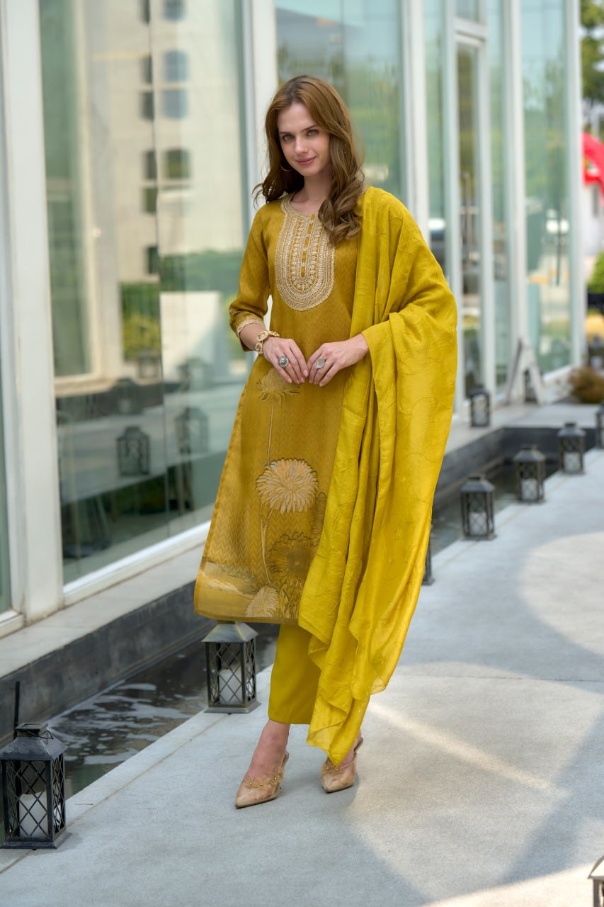 Elegant Straight Kurti Pant Dupatta Set | Garmex Export