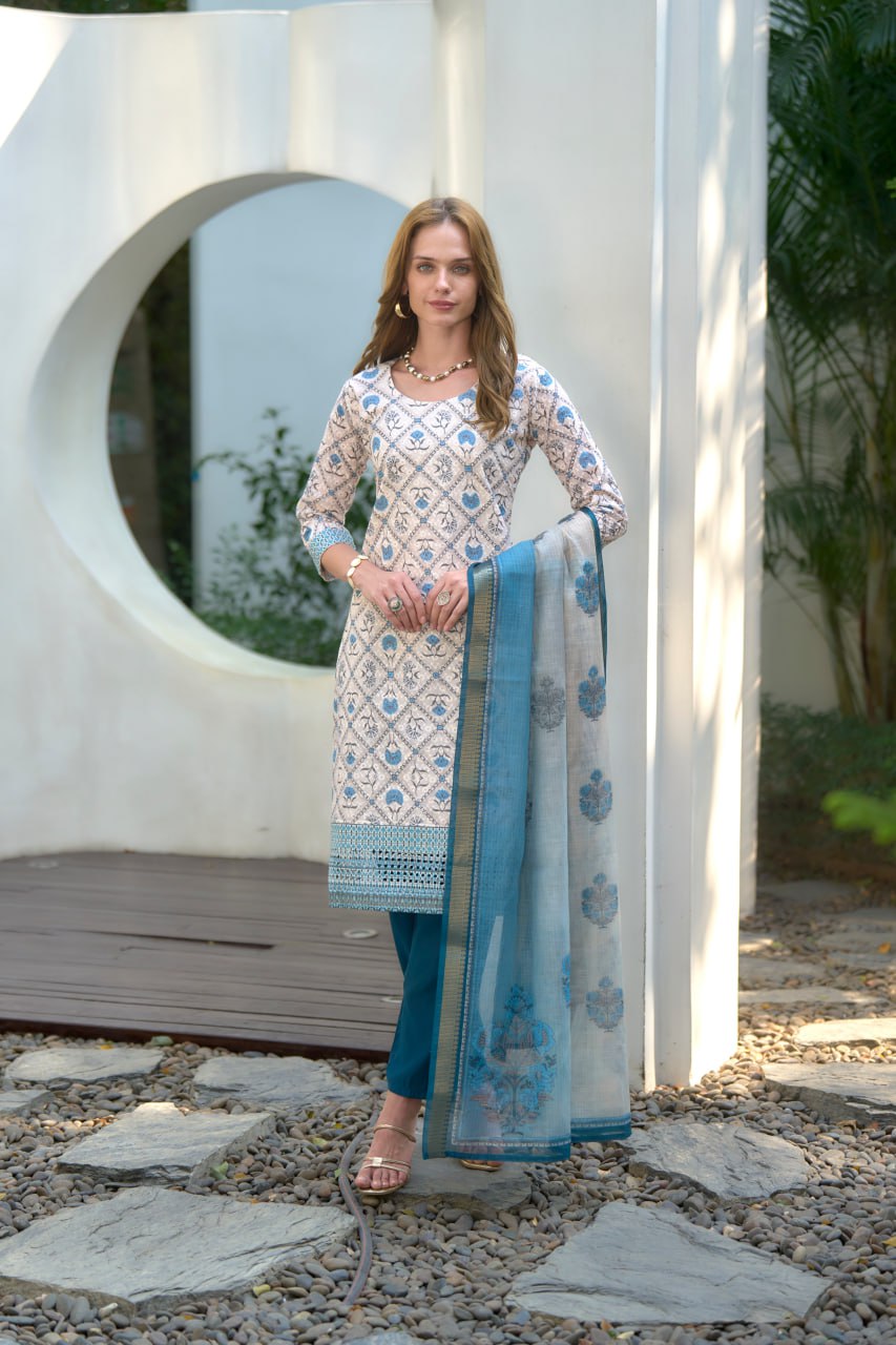 Elegant Straight Kurti Pant Dupatta Set | Garmex Export