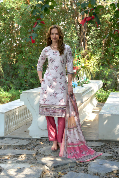 Elegant Straight Kurti Pant Dupatta Set | Garmex Export