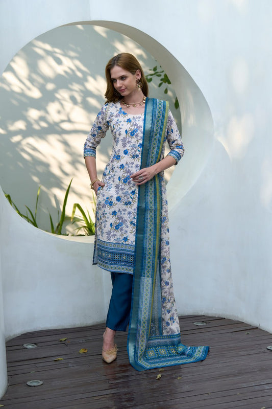 Elegant Straight Kurti Pant Dupatta Set | Garmex Export