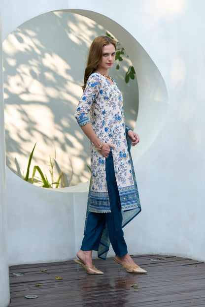 Elegant Straight Kurti Pant Dupatta Set | Garmex Export