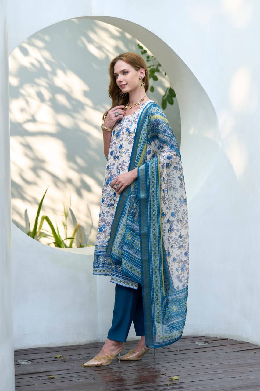 Elegant Straight Kurti Pant Dupatta Set | Garmex Export