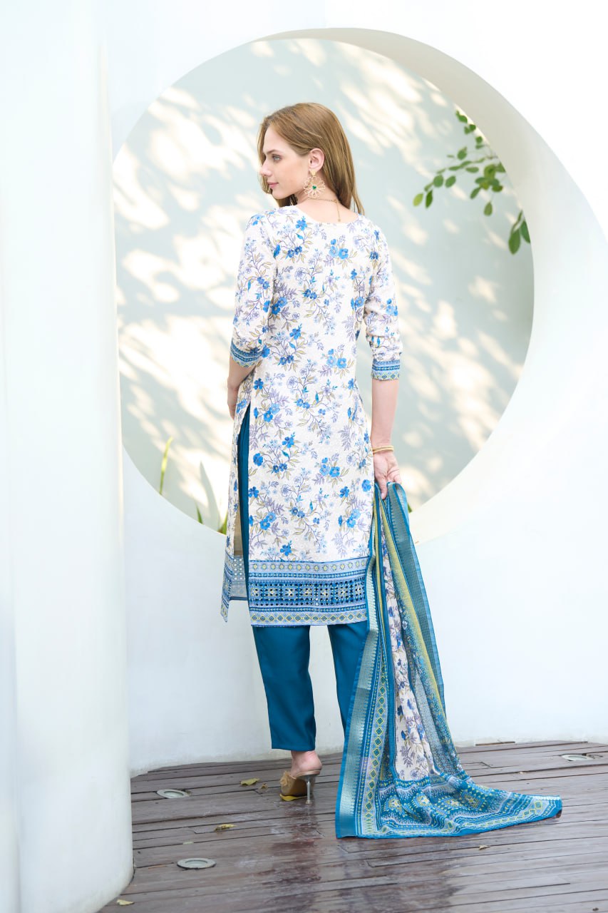 Elegant Straight Kurti Pant Dupatta Set | Garmex Export