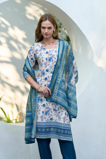 Elegant Straight Kurti Pant Dupatta Set | Garmex Export