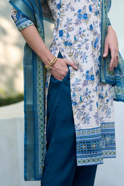 Elegant Straight Kurti Pant Dupatta Set | Garmex Export