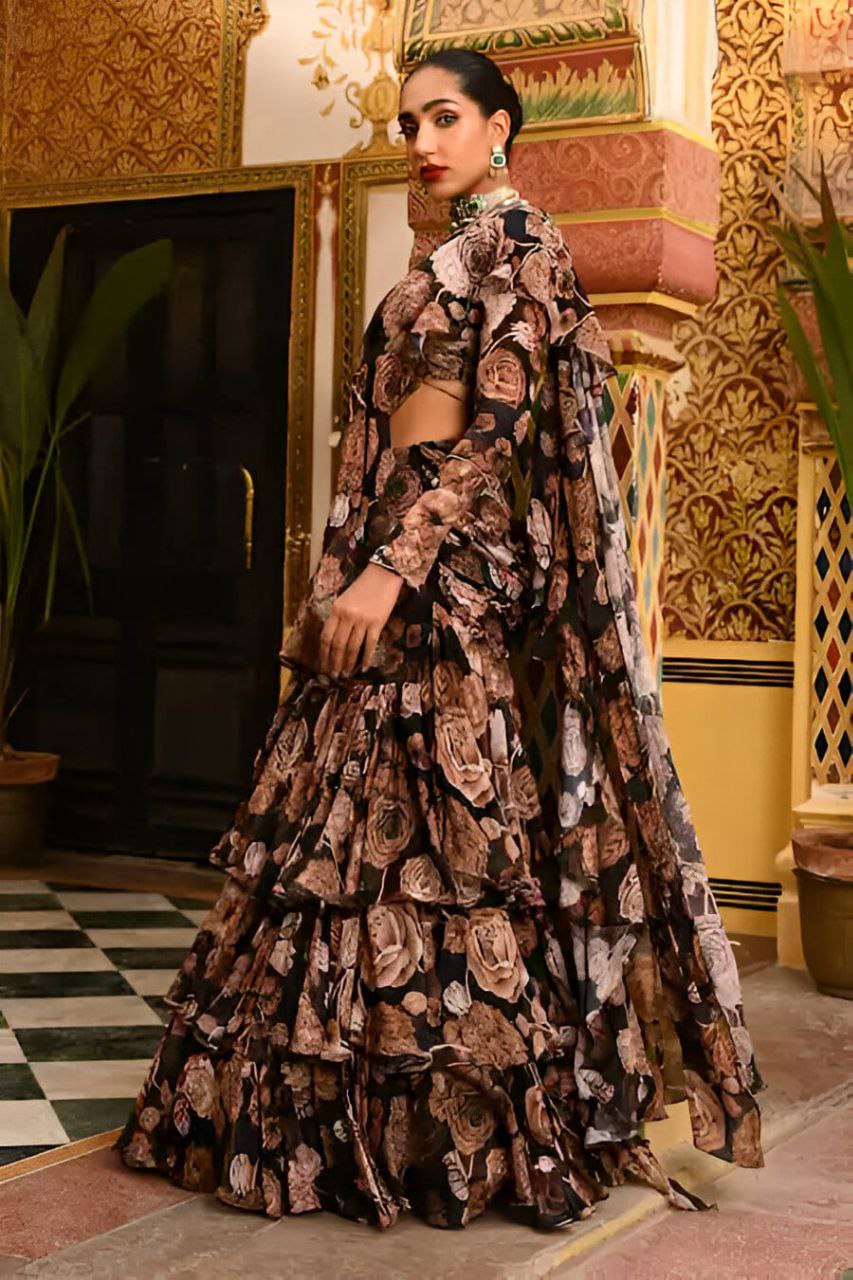 Super Hit Georgette Ruffle Ready-to-Wear Saree with Readymade Blouse