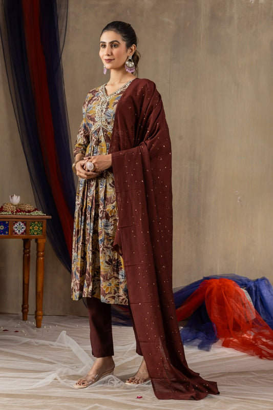 Elegant Embroidered Straight Kurti Pant Dupatta Set – GE04-04 | 2 Gorgeous Colors
