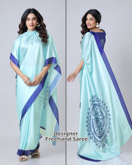Hit Freehand Satin Silk Saree